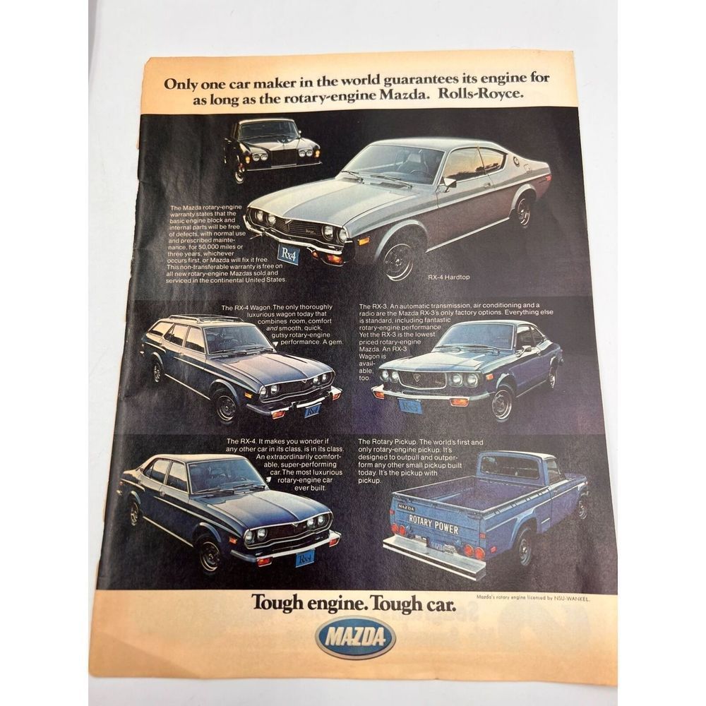 Mazda Pickup Truck RX3 RX4 Wagon Original Magazine Print Ad